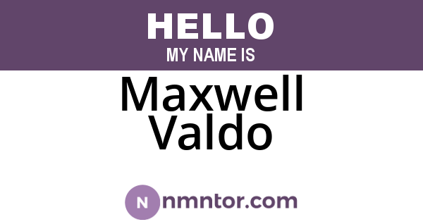 Maxwell Valdo