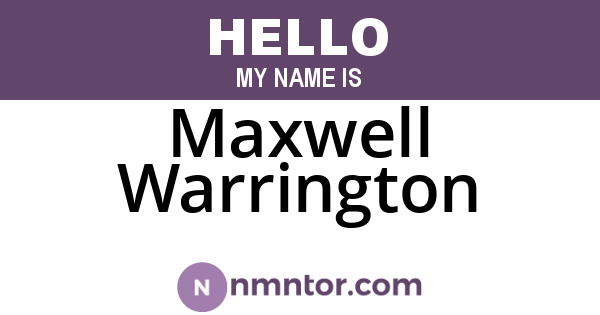 Maxwell Warrington