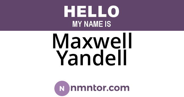 Maxwell Yandell