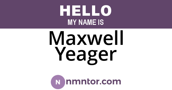 Maxwell Yeager