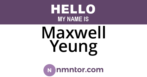 Maxwell Yeung