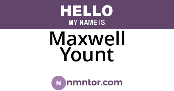 Maxwell Yount