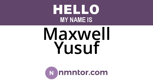 Maxwell Yusuf