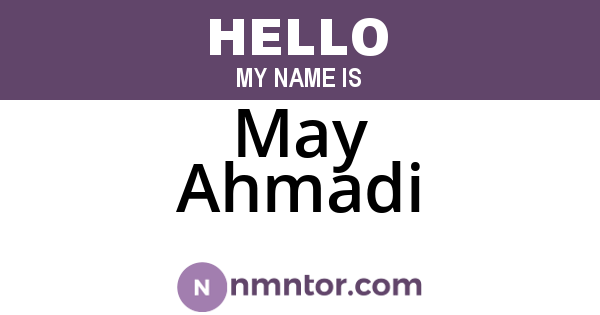 May Ahmadi