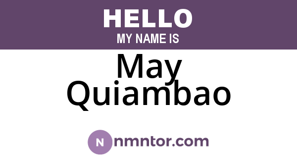 May Quiambao