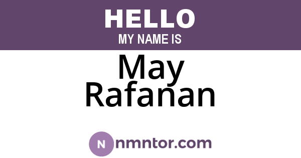 May Rafanan