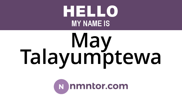 May Talayumptewa