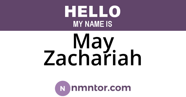 May Zachariah