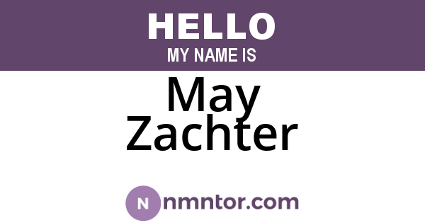 May Zachter