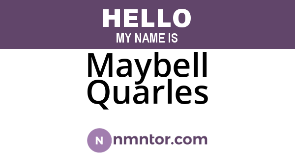 Maybell Quarles
