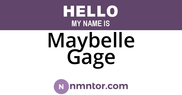 Maybelle Gage