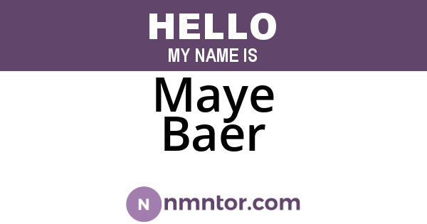 Maye Baer