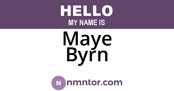 Maye Byrn