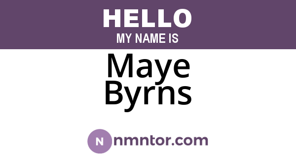 Maye Byrns
