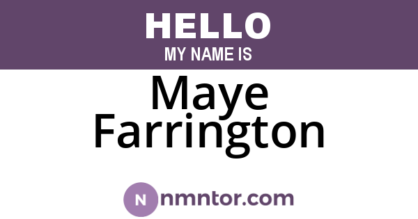 Maye Farrington