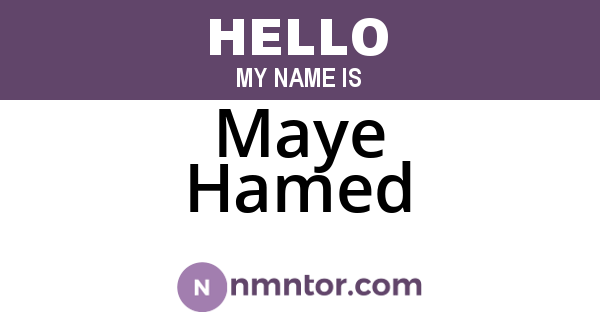 Maye Hamed