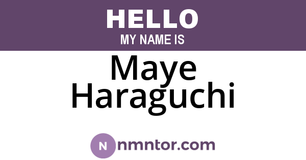 Maye Haraguchi