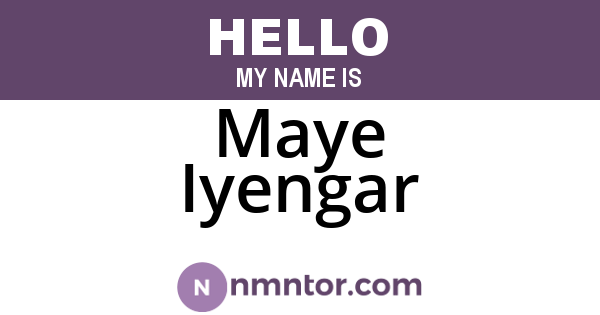 Maye Iyengar
