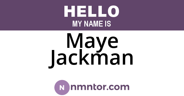 Maye Jackman