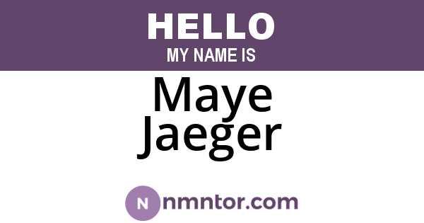 Maye Jaeger