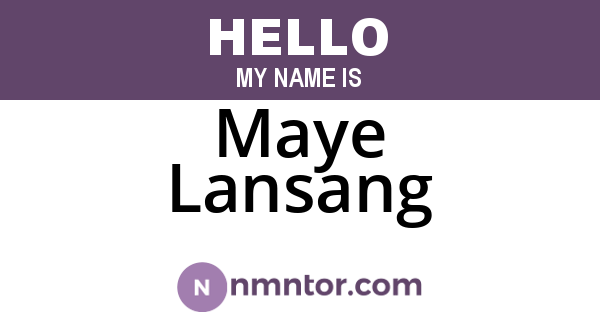 Maye Lansang