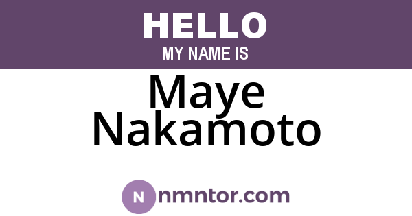 Maye Nakamoto