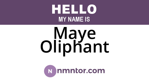 Maye Oliphant