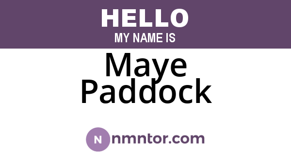 Maye Paddock