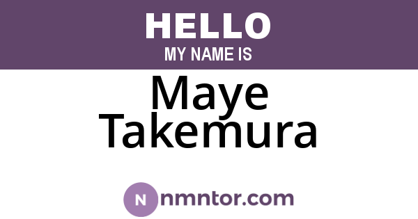 Maye Takemura