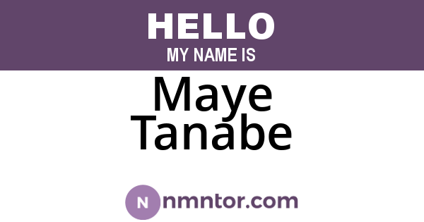 Maye Tanabe