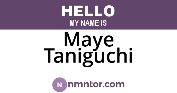 Maye Taniguchi