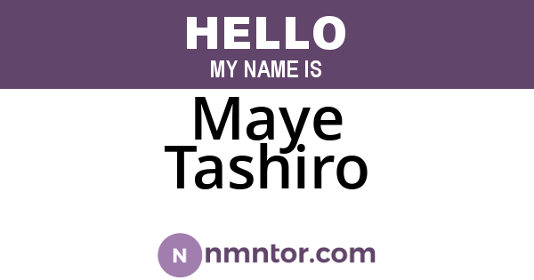 Maye Tashiro