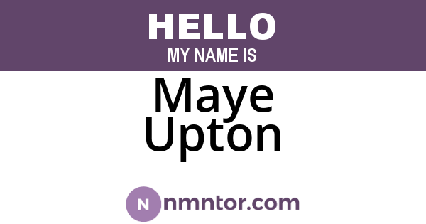 Maye Upton