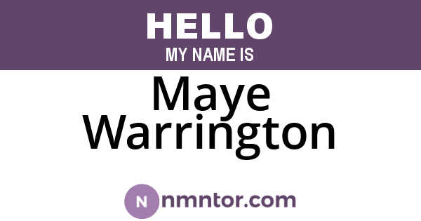 Maye Warrington