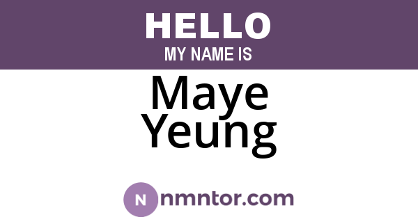 Maye Yeung