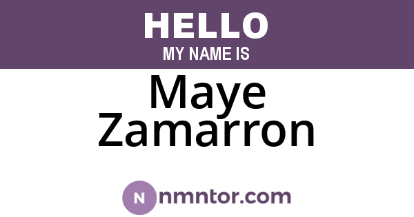 Maye Zamarron