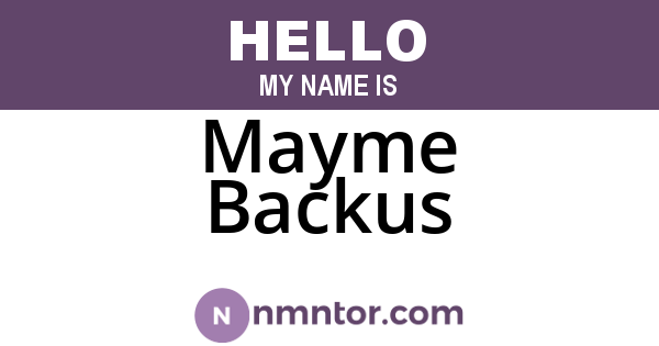 Mayme Backus