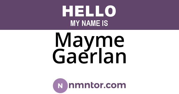 Mayme Gaerlan