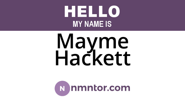 Mayme Hackett