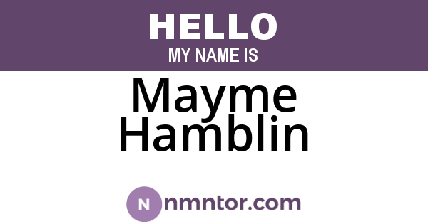 Mayme Hamblin