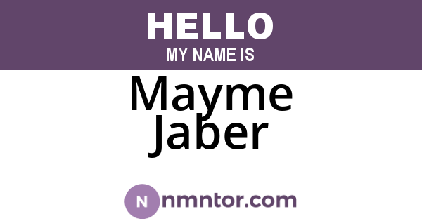 Mayme Jaber