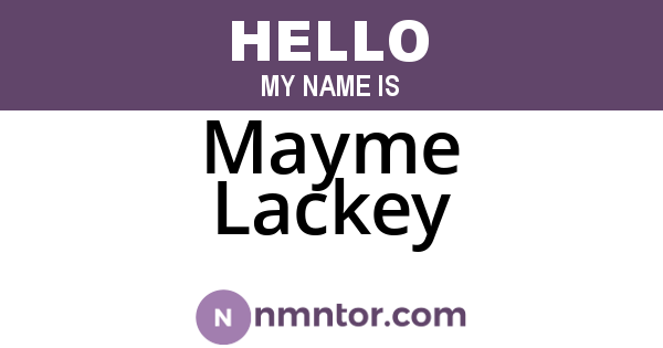 Mayme Lackey