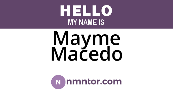 Mayme Macedo