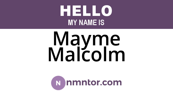 Mayme Malcolm