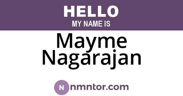 Mayme Nagarajan
