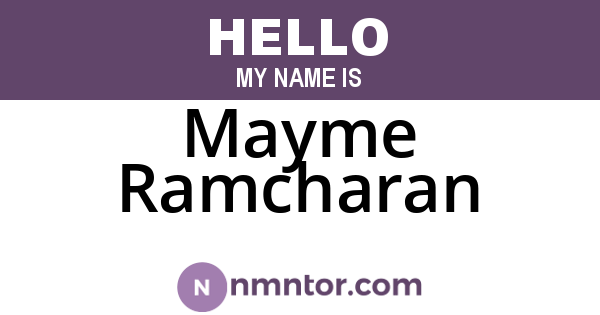 Mayme Ramcharan