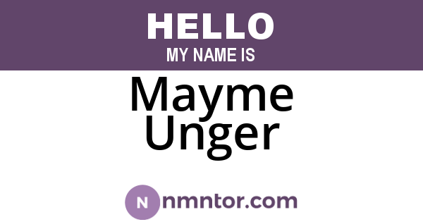 Mayme Unger