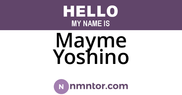 Mayme Yoshino