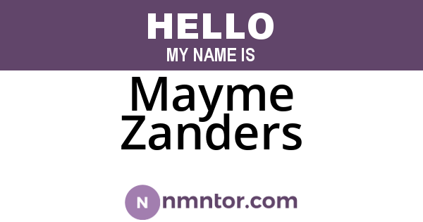 Mayme Zanders