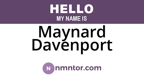 Maynard Davenport